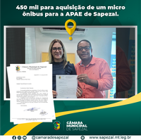 Aquisição de micro-ônibus para APAE de Sapezal