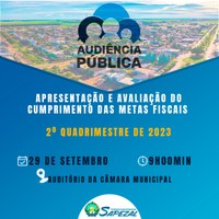 AUDIÊNCIA PÚBLICA PARA APRESENTAÇÃO E AVALIAÇÃO DO CUMPRIMENTO DAS METAS FISCAIS 2º QUADRIMESTRE DE 2023