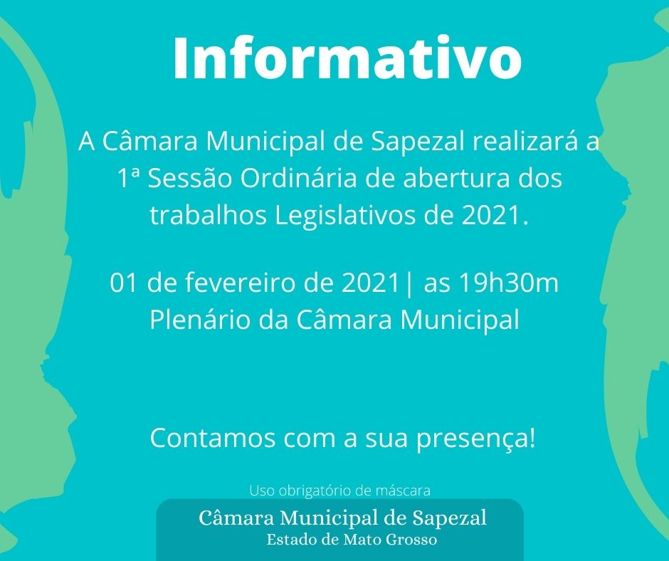 Câmara realiza hoje a 1º Sessão Ordinária de 2021