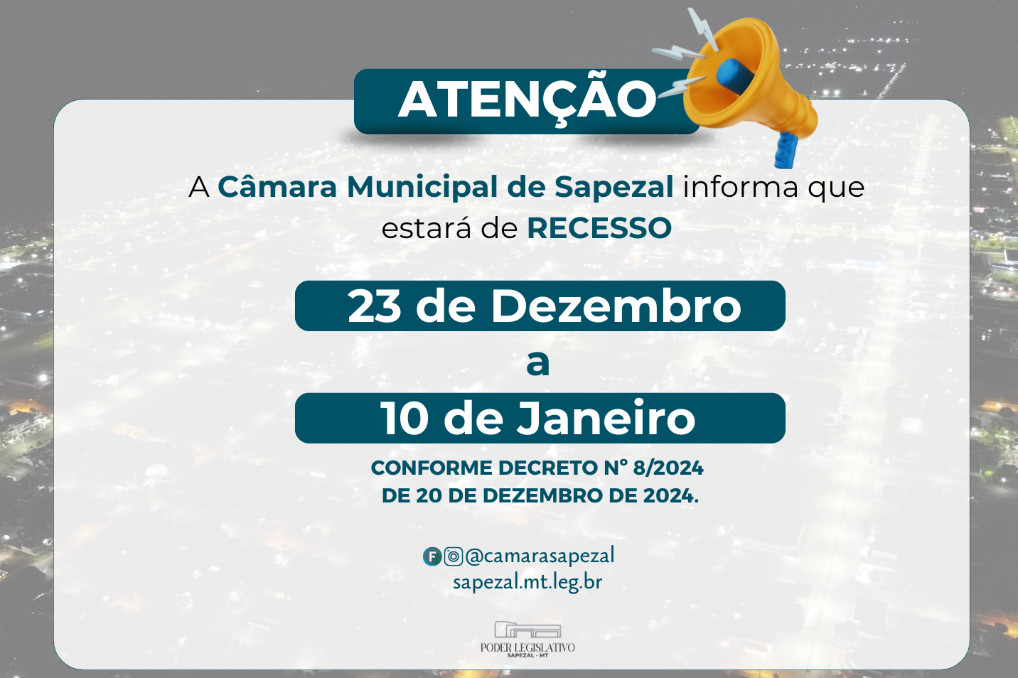 COMUNICADO – RECESSO ADMINISTRATIVO