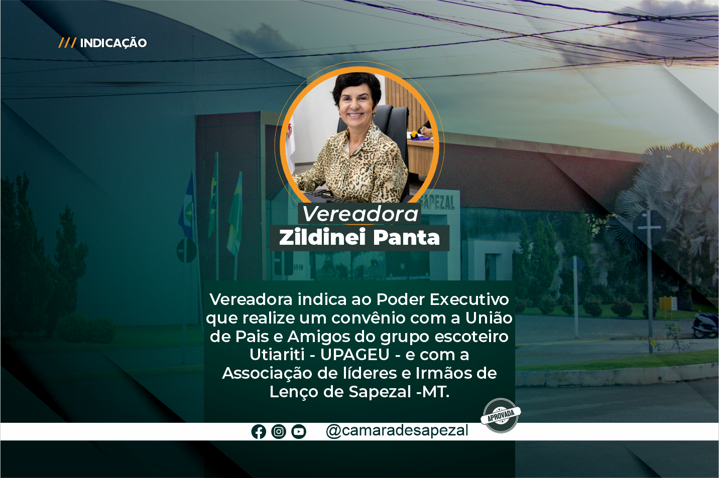 Convênio com a União de Pais e Amigos do grupo escoteiro Utiariti - UPAGEU e com a Associação de líderes Irmãos de lenço de Sapezal