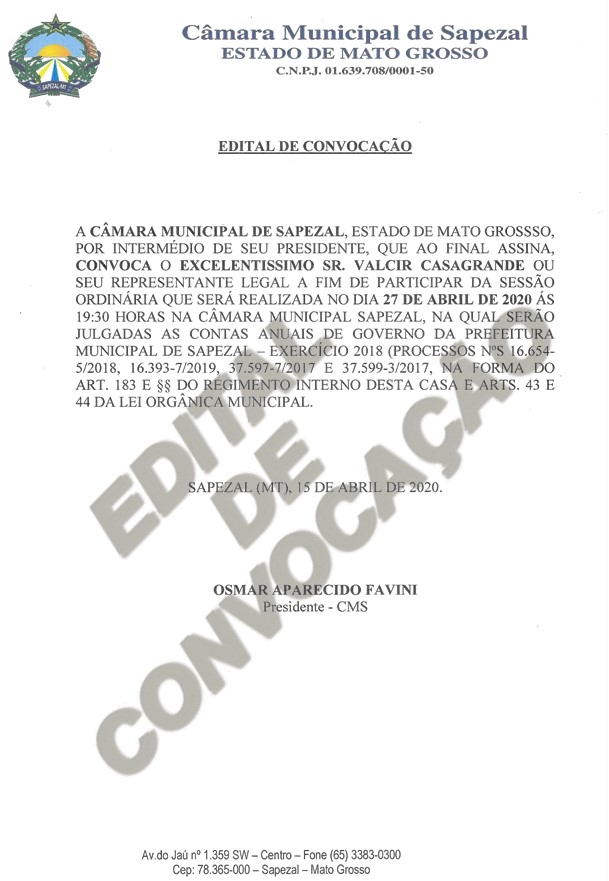 Edital de Convocação